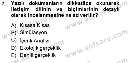 Uluslararası İlişkilerde Araştırma Yöntemleri Dersi 2014 - 2015 Yılı (Vize) Ara Sınav Soruları 7. Soru