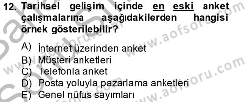 Uluslararası İlişkilerde Araştırma Yöntemleri Dersi 2014 - 2015 Yılı (Final) Dönem Sonu Sınavı 12. Soru