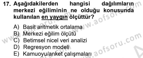 Uluslararası İlişkilerde Araştırma Yöntemleri Dersi 2014 - 2015 Yılı Tek Ders Sınav Soruları 17. Soru