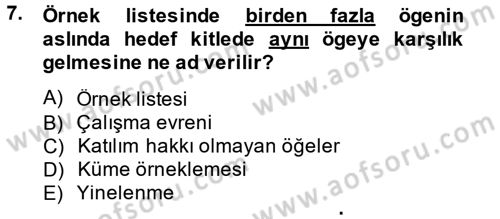 Uluslararası İlişkilerde Araştırma Yöntemleri Dersi 2014 - 2015 Yılı Tek Ders Sınav Soruları 7. Soru