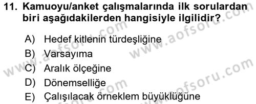 Uluslararası İlişkilerde Araştırma Yöntemleri Dersi 2015 - 2016 Yılı (Vize) Ara Sınav Soruları 11. Soru