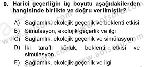 Uluslararası İlişkilerde Araştırma Yöntemleri Dersi 2015 - 2016 Yılı (Vize) Ara Sınav Soruları 9. Soru