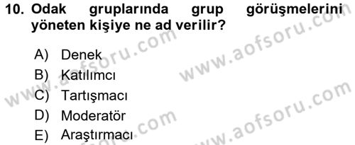 Uluslararası İlişkilerde Araştırma Yöntemleri Dersi 2015 - 2016 Yılı (Final) Dönem Sonu Sınav Soruları 10. Soru