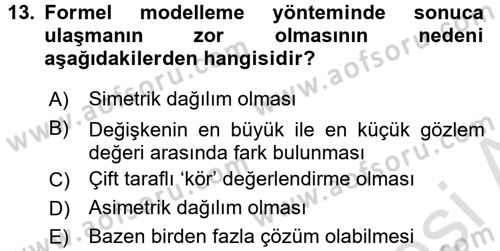 Uluslararası İlişkilerde Araştırma Yöntemleri Dersi 2015 - 2016 Yılı (Final) Dönem Sonu Sınavı 13. Soru