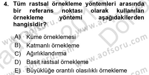 Uluslararası İlişkilerde Araştırma Yöntemleri Dersi 2015 - 2016 Yılı (Final) Dönem Sonu Sınav Soruları 4. Soru