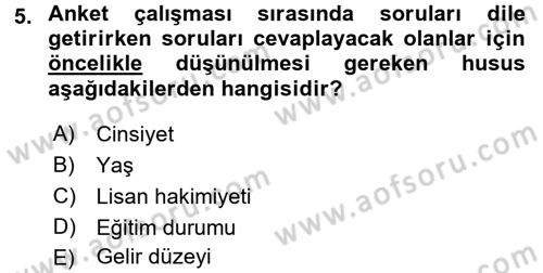 Uluslararası İlişkilerde Araştırma Yöntemleri Dersi 2015 - 2016 Yılı (Final) Dönem Sonu Sınav Soruları 5. Soru