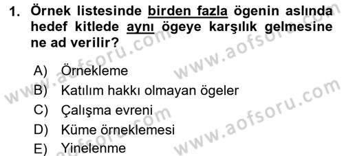 Uluslararası İlişkilerde Araştırma Yöntemleri Dersi 2015 - 2016 Yılı Tek Ders Sınav Soruları 1. Soru