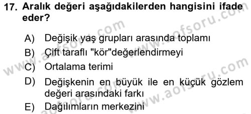 Uluslararası İlişkilerde Araştırma Yöntemleri Dersi 2015 - 2016 Yılı Tek Ders Sınav Soruları 17. Soru