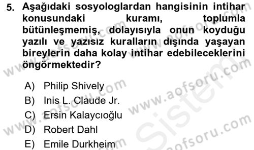Uluslararası İlişkilerde Araştırma Yöntemleri Dersi 2015 - 2016 Yılı Tek Ders Sınav Soruları 5. Soru