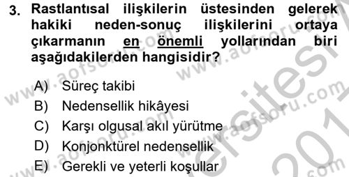 Uluslararası İlişkilerde Araştırma Yöntemleri Dersi 2016 - 2017 Yılı 3 Ders Sınav Soruları 3. Soru
