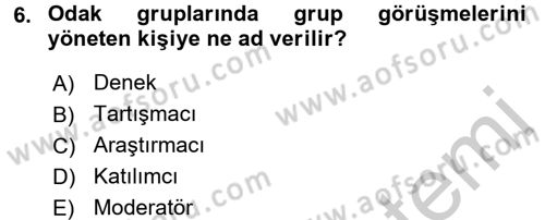 Uluslararası İlişkilerde Araştırma Yöntemleri Dersi 2016 - 2017 Yılı 3 Ders Sınavı 6. Soru