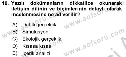 Uluslararası İlişkilerde Araştırma Yöntemleri Dersi 2016 - 2017 Yılı (Vize) Ara Sınav Soruları 10. Soru