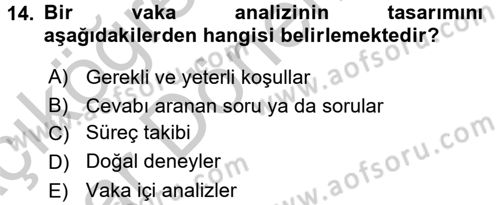 Uluslararası İlişkilerde Araştırma Yöntemleri Dersi 2016 - 2017 Yılı (Vize) Ara Sınav Soruları 14. Soru