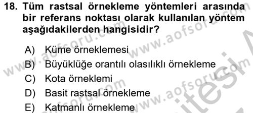 Uluslararası İlişkilerde Araştırma Yöntemleri Dersi 2016 - 2017 Yılı (Vize) Ara Sınav Soruları 18. Soru