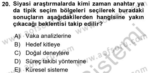 Uluslararası İlişkilerde Araştırma Yöntemleri Dersi 2016 - 2017 Yılı (Vize) Ara Sınav Soruları 20. Soru