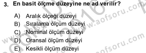 Uluslararası İlişkilerde Araştırma Yöntemleri Dersi 2016 - 2017 Yılı (Vize) Ara Sınav Soruları 3. Soru