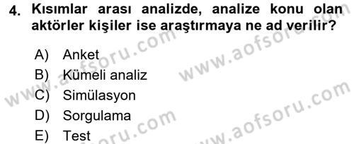 Uluslararası İlişkilerde Araştırma Yöntemleri Dersi 2016 - 2017 Yılı (Vize) Ara Sınav Soruları 4. Soru