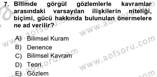 Uluslararası İlişkilerde Araştırma Yöntemleri Dersi 2016 - 2017 Yılı (Vize) Ara Sınav Soruları 7. Soru