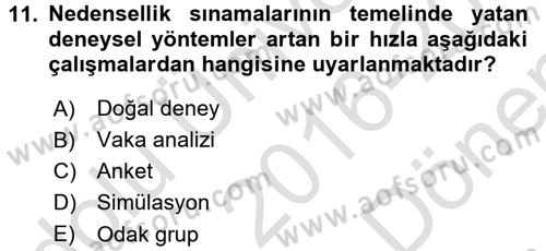 Uluslararası İlişkilerde Araştırma Yöntemleri Dersi 2016 - 2017 Yılı (Final) Dönem Sonu Sınav Soruları 11. Soru