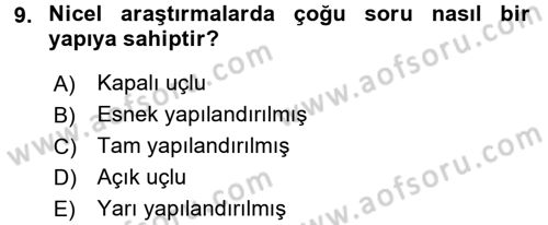 Uluslararası İlişkilerde Araştırma Yöntemleri Dersi 2016 - 2017 Yılı (Final) Dönem Sonu Sınav Soruları 9. Soru