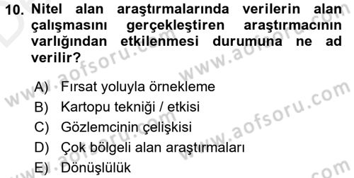 Uluslararası İlişkilerde Araştırma Yöntemleri Dersi 2017 - 2018 Yılı 3 Ders Sınav Soruları 10. Soru