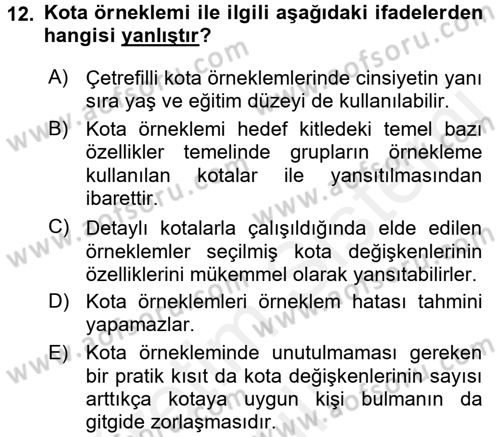 Uluslararası İlişkilerde Araştırma Yöntemleri Dersi 2017 - 2018 Yılı (Vize) Ara Sınav Soruları 12. Soru