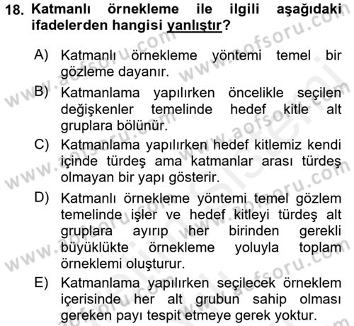 Uluslararası İlişkilerde Araştırma Yöntemleri Dersi 2017 - 2018 Yılı (Vize) Ara Sınav Soruları 18. Soru