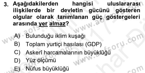 Uluslararası İlişkilerde Araştırma Yöntemleri Dersi 2017 - 2018 Yılı (Vize) Ara Sınav Soruları 3. Soru