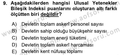 Uluslararası İlişkilerde Araştırma Yöntemleri Dersi 2017 - 2018 Yılı (Vize) Ara Sınav Soruları 9. Soru