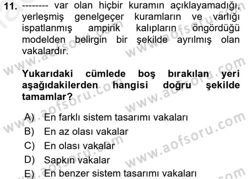 Uluslararası İlişkilerde Araştırma Yöntemleri Dersi 2017 - 2018 Yılı (Final) Dönem Sonu Sınav Soruları 11. Soru