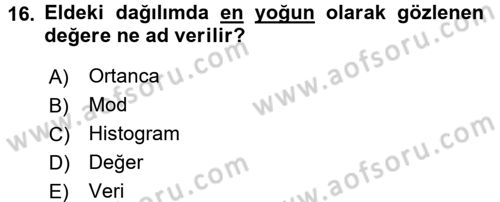 Uluslararası İlişkilerde Araştırma Yöntemleri Dersi 2017 - 2018 Yılı (Final) Dönem Sonu Sınav Soruları 16. Soru