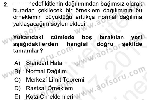 Uluslararası İlişkilerde Araştırma Yöntemleri Dersi 2017 - 2018 Yılı (Final) Dönem Sonu Sınav Soruları 2. Soru