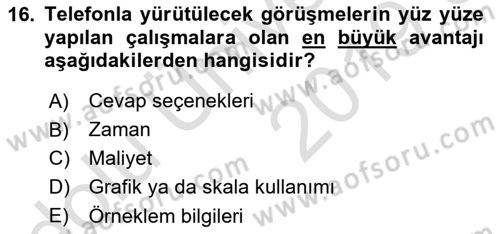 Uluslararası İlişkilerde Araştırma Yöntemleri Dersi 2018 - 2019 Yılı 3 Ders Sınav Soruları 16. Soru