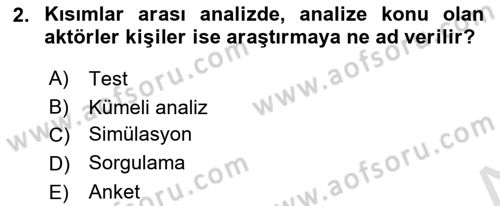 Uluslararası İlişkilerde Araştırma Yöntemleri Dersi 2018 - 2019 Yılı 3 Ders Sınavı 2. Soru