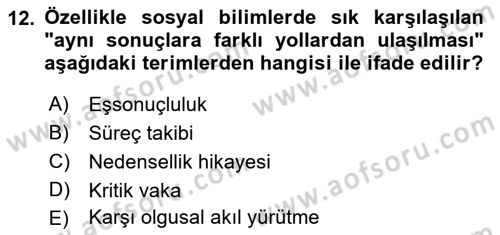 Uluslararası İlişkilerde Araştırma Yöntemleri Dersi 2018 - 2019 Yılı (Vize) Ara Sınav Soruları 12. Soru