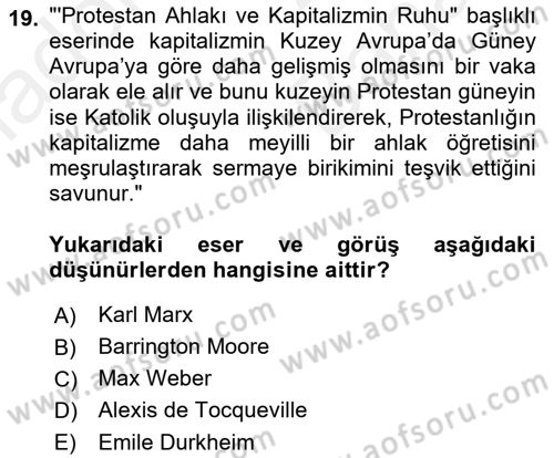 Uluslararası İlişkilerde Araştırma Yöntemleri Dersi 2018 - 2019 Yılı (Vize) Ara Sınav Soruları 19. Soru