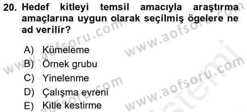 Uluslararası İlişkilerde Araştırma Yöntemleri Dersi 2018 - 2019 Yılı (Vize) Ara Sınav Soruları 20. Soru