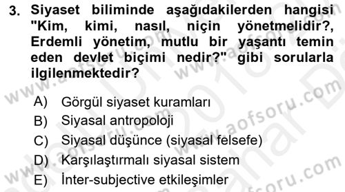 Uluslararası İlişkilerde Araştırma Yöntemleri Dersi 2018 - 2019 Yılı (Vize) Ara Sınav Soruları 3. Soru