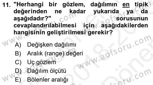 Uluslararası İlişkilerde Araştırma Yöntemleri Dersi 2018 - 2019 Yılı (Final) Dönem Sonu Sınav Soruları 11. Soru