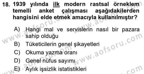 Uluslararası İlişkilerde Araştırma Yöntemleri Dersi 2018 - 2019 Yılı Yaz Okulu Sınav Soruları 18. Soru
