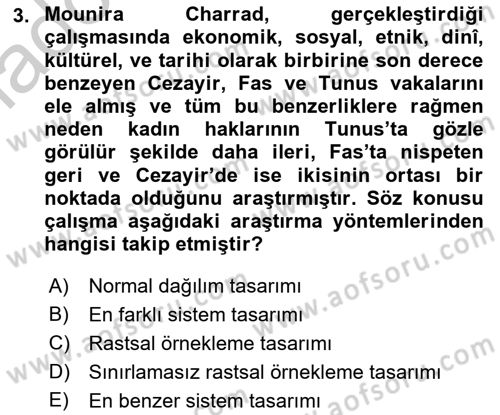 Uluslararası İlişkilerde Araştırma Yöntemleri Dersi 2018 - 2019 Yılı Yaz Okulu Sınav Soruları 3. Soru