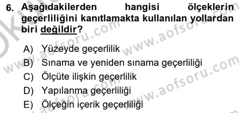 Uluslararası İlişkilerde Araştırma Yöntemleri Dersi 2018 - 2019 Yılı Yaz Okulu Sınav Soruları 6. Soru