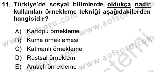 Uluslararası İlişkilerde Araştırma Yöntemleri Dersi 2020 - 2021 Yılı Yaz Okulu Sınav Soruları 11. Soru