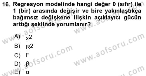 Uluslararası İlişkilerde Araştırma Yöntemleri Dersi 2020 - 2021 Yılı Yaz Okulu Sınav Soruları 16. Soru