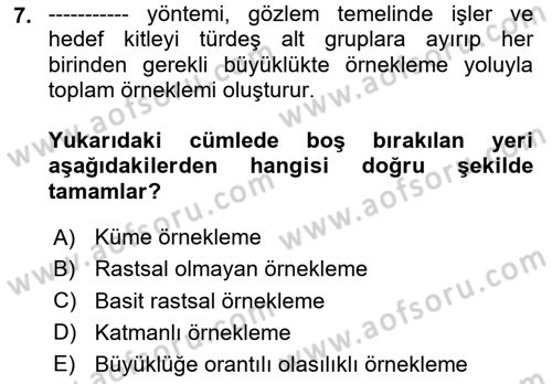 Uluslararası İlişkilerde Araştırma Yöntemleri Dersi 2020 - 2021 Yılı Yaz Okulu Sınav Soruları 7. Soru