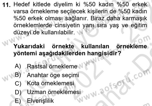 Uluslararası İlişkilerde Araştırma Yöntemleri Dersi 2021 - 2022 Yılı (Vize) Ara Sınavı 11. Soru