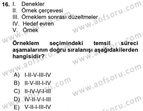 Uluslararası İlişkilerde Araştırma Yöntemleri Dersi 2021 - 2022 Yılı (Vize) Ara Sınav Soruları 16. Soru