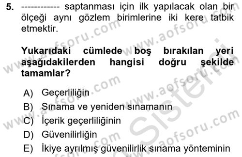 Uluslararası İlişkilerde Araştırma Yöntemleri Dersi 2021 - 2022 Yılı (Vize) Ara Sınav Soruları 5. Soru