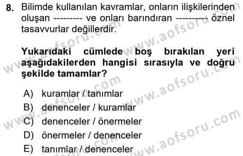 Uluslararası İlişkilerde Araştırma Yöntemleri Dersi 2021 - 2022 Yılı (Vize) Ara Sınav Soruları 8. Soru