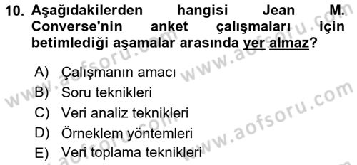 Uluslararası İlişkilerde Araştırma Yöntemleri Dersi 2021 - 2022 Yılı (Final) Dönem Sonu Sınav Soruları 10. Soru